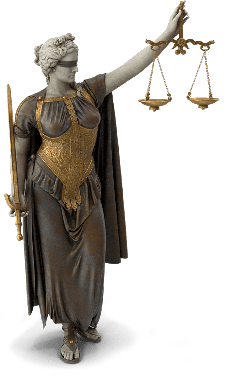 Statue of Lady Justice holding the scales and sword